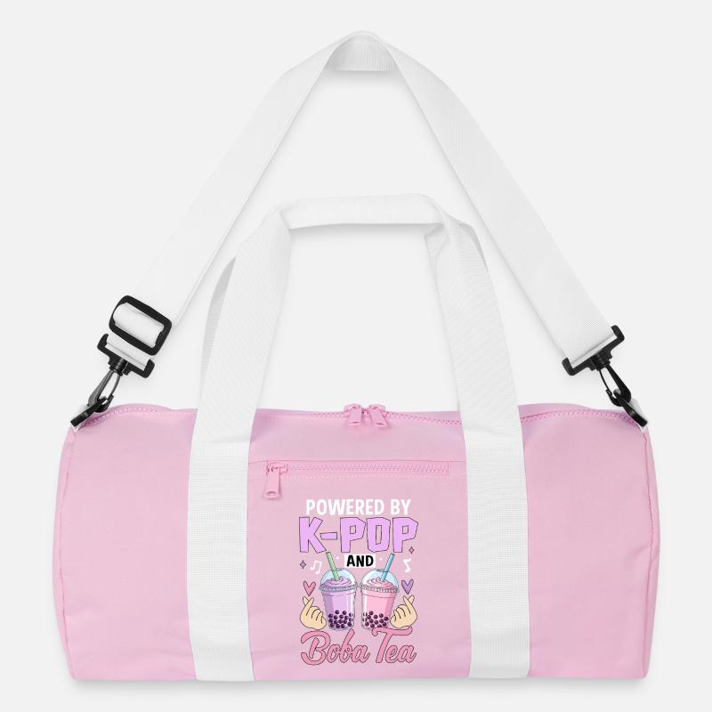 Powered By K Pop And Boba Tea Recycelte Duffel Bag