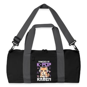 Powered By K-Pop Ramen - Recycelte Duffel Bag - Schwarz/Graphitgrau - Vorne