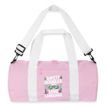 Love Language Safety Goggles - Recycelte Duffel Bag - Rosa/Weiß - Vorne