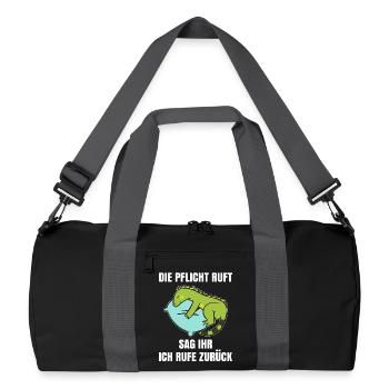 Le devoir appelle, dis-lui que je rappellerai - Sac de sport recyclé - noir/gris graphite - Devant