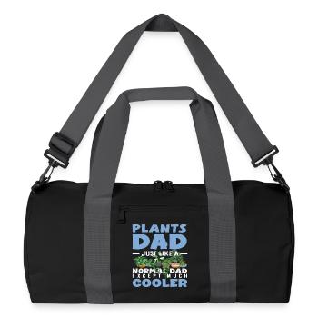 Plants Dad Much Cooler Funny Fake Gardener - Recycled Duffel Bag - black/graphite grey - Front