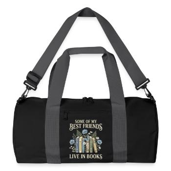 Amateurs de livres Vintage Botanique - Sac de sport recyclé - noir/gris graphite - Devant
