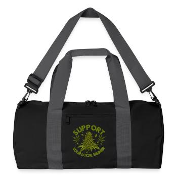 Soutenez votre agriculteur local - Cannabis Flower Outfit - Sac de sport recyclé - noir/gris graphite - Devant