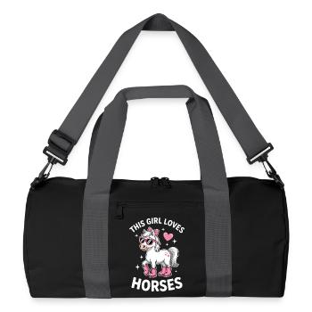 Paroles de chevaux Cadeau amusant de cheval - Sac de sport recyclé - noir/gris graphite - Devant