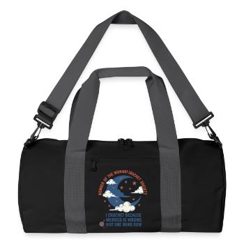 Midnight Crochet Society I Crochet Because Murder - Recycled Duffel Bag - black/graphite grey - Front