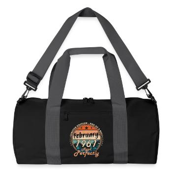 Février 1961 Meilleur cadeau février 1961 - Sac de sport recyclé - noir/gris graphite - Devant