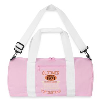 Né en février 1971, millésime 1971 Anniversaire - Sac de sport recyclé - rose/blanc - Devant