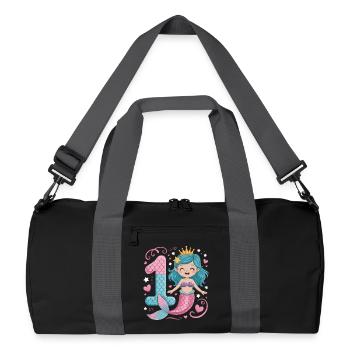 Sirène 1er anniversaire 1 année - Sac de sport recyclé - noir/gris graphite - Devant
