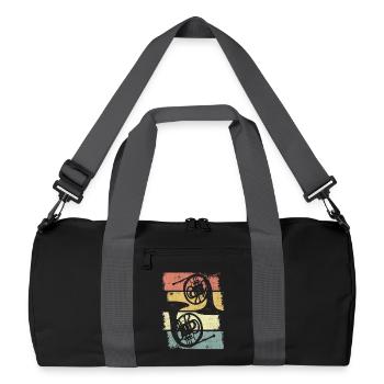 French Horns Drawing - Recycled Duffel Bag - black/graphite grey - Front