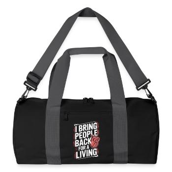 ICU Nurse I Bring People Back For Intensive Care - Recycelte Duffel Bag - Schwarz/Graphitgrau - Vorne