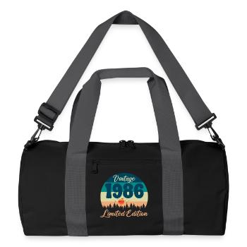 40th Birthday 40 Years 1986 Retro Vintage Gift - Recycled Duffel Bag - black/graphite grey - Front