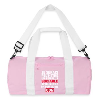 I might be a little more sociable - Recycled Duffel Bag - pink/white - Front