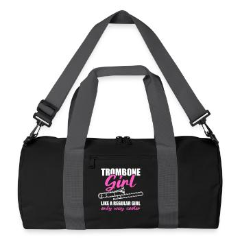Trombone Girl Trombone Player Trombonist - Recycled Duffel Bag - black/graphite grey - Front