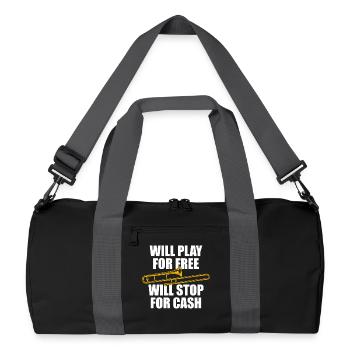 For free Trombone Trombone Player Trombonist - Recycled Duffel Bag - black/graphite grey - Front