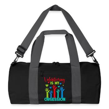 L’appréciation du bénévolat est mon obsession bénévole - Sac de sport recyclé - noir/gris graphite - Devant