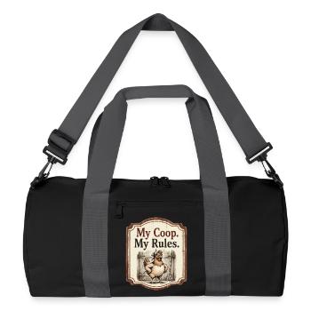 Mon coop : mes règles humour drôle de ferme à poules - Sac de sport recyclé - noir/gris graphite - Devant