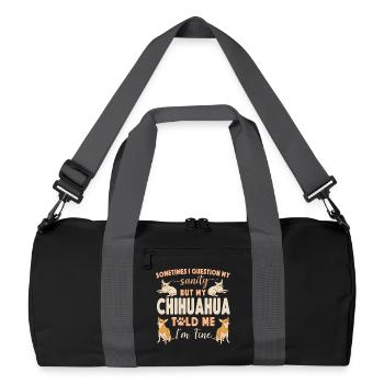Chihuahua Chihuahueño Sometimes I - Recycelte Duffel Bag - Schwarz/Graphitgrau - Vorne