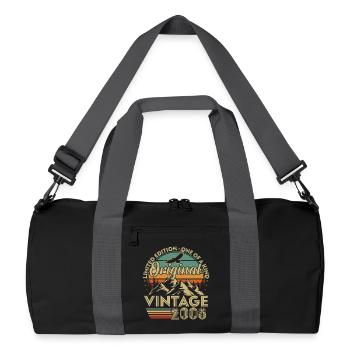 Original 2008 Vintage Vintage Birthday Retro - Recycled Duffel Bag - black/graphite grey - Front