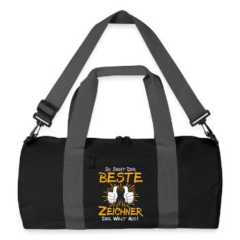 Draftsman Gift Idea - Recycled Duffel Bag - black/graphite grey - Front