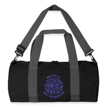 Lustiges Häkeln Was verstehst du nicht - Recycelte Duffel Bag - Schwarz/Graphitgrau - Vorne