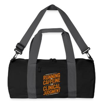 Infirmière praticienne fonctionnant à la caféine en soins infirmiers - Sac de sport recyclé - noir/gris graphite - Devant