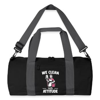 Motif de l’équipe de nettoyage - Sac de sport recyclé - noir/gris graphite - Devant