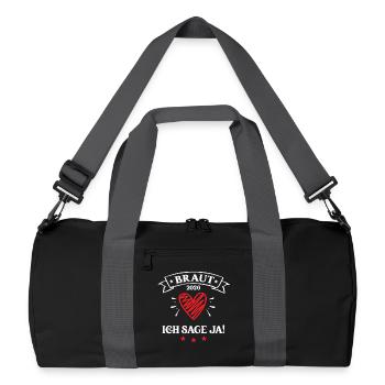 Bride 2026 I SAY YES Engagement Marriage Marriage Proposal - Recycled Duffel Bag - black/graphite grey - Front