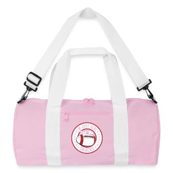 I'm Just Here For The Snacks Season Football Play - Recycled Duffel Bag - pink/white - Front