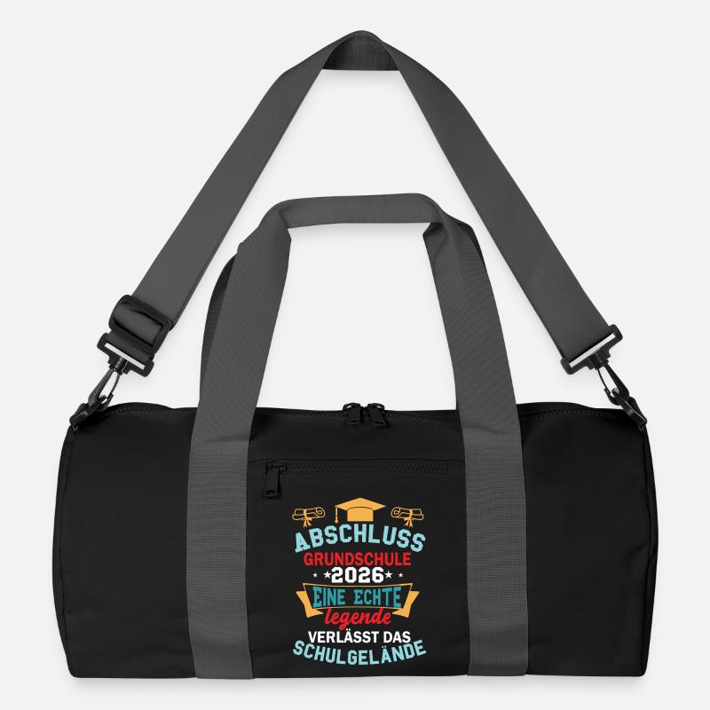 Abschluss Grundschule 2026 Legende Verlässt  - Recycelte Duffel Bag - Schwarz/Graphitgrau