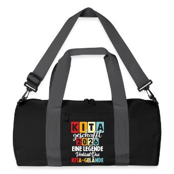 Crèche créée en 2026 Une légende quitte le - Sac de sport recyclé - noir/gris graphite - Devant