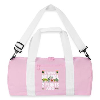Normal 2 Plants Ago Funny Gardener Garden - Recycled Duffel Bag - pink/white - Front