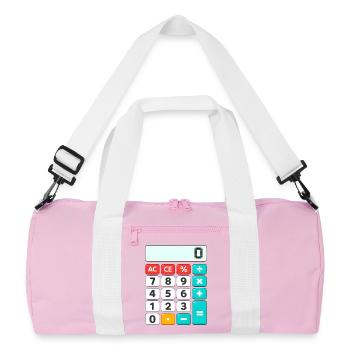 Retro Color-Block Calculator - Recycled Duffel Bag - pink/white - Front
