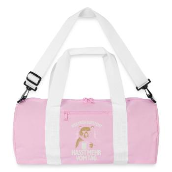 Ours - Si tu te lèves tôt, tu détestes plus de la journée - Sac de sport recyclé - rose/blanc - Devant