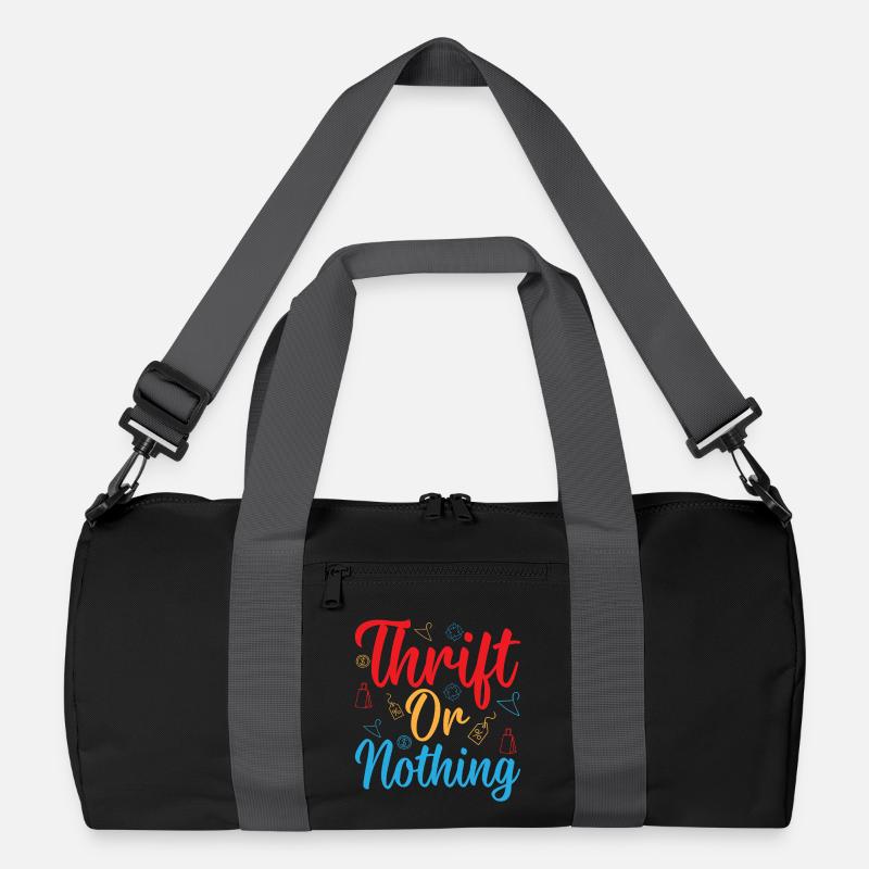 Thrift Shopper Thrift Or Nothing Thrift Store - Recycelte Duffel Bag - Schwarz/Graphitgrau