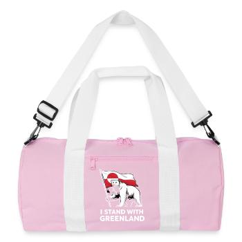 Greenland Polar Bear Flag - Recycled Duffel Bag - pink/white - Front