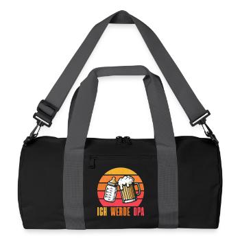 Ich Werde Opa Baby Großvater Pops Großeltern - Recycelte Duffel Bag - Schwarz/Graphitgrau - Vorne