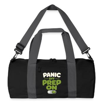 Calmness beats panic, lifestyle, - Recycled Duffel Bag - black/graphite grey - Front