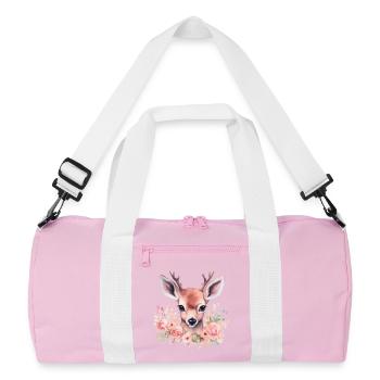 Motif traditionnel de cerf et de biche pour costumes féminins – Traditionnel - Sac de sport recyclé - rose/blanc - Devant