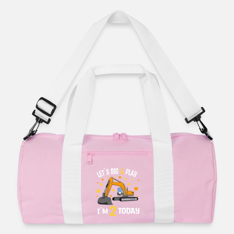 2. Geburtstag Junge 2. Geburtstag Bagger Recycelte Duffel Bag