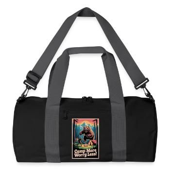 Camp More Worry Less - Recycled Duffel Bag - black/graphite grey - Front