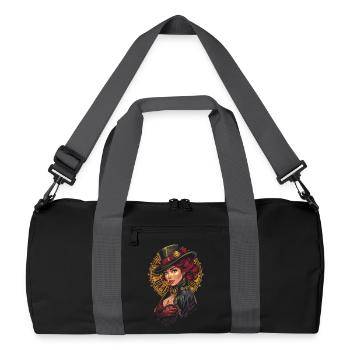 Steam Punk Schöne Frauen Steampunk - Recycelte Duffel Bag - Schwarz/Graphitgrau - Vorne