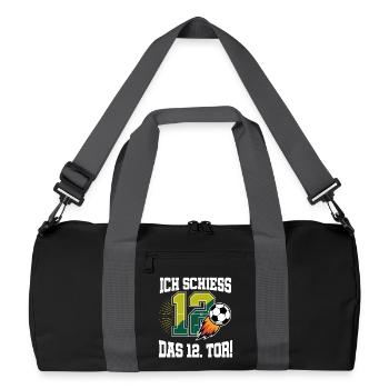 Je tire 12e but, drôle de football pour 12e anniversaire - Sac de sport recyclé - noir/gris graphite - Devant