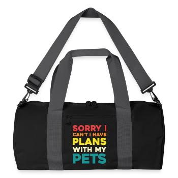 J’ai des projets pour mes animaux de compagnie - Sac de sport recyclé - noir/gris graphite - Devant