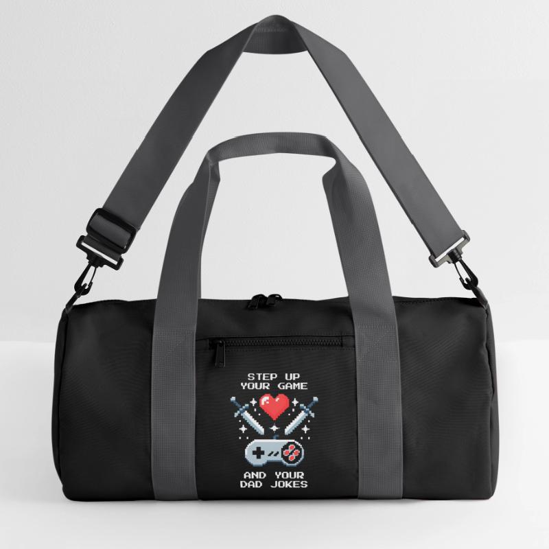 Level Up & Dad Jokes | Bonus Dad Patchwork Recycled Duffel Bag