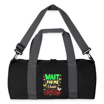 Wait For Me I Have Little Legs Saying - Recycled Duffel Bag - black/graphite grey - Front
