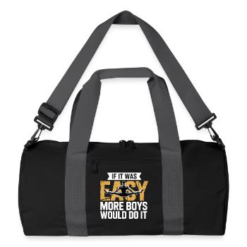 If It Was Easy – Power Leap Motif - Recycled Duffel Bag - black/graphite grey - Front