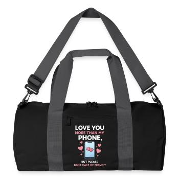 Smartphone drôle Téléphone portable Réseaux sociaux - Sac de sport recyclé - noir/gris graphite - Devant