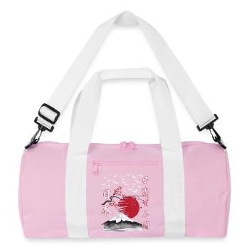 Japan Vintage Land der aufgehenden Sonne - Recycelte Duffel Bag - Rosa/Weiß - Vorne