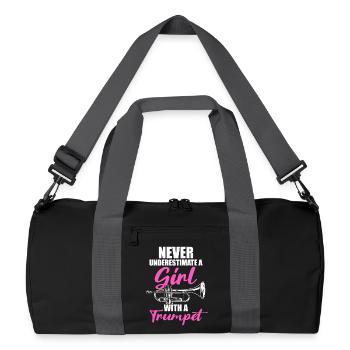 Une fille avec un trompettiste - Sac de sport recyclé - noir/gris graphite - Devant