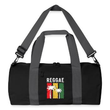 Reggae Palm Trees in Rasta Color Block - Recycled Duffel Bag - black/graphite grey - Front